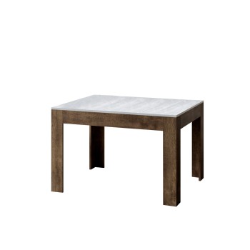 Table Bibi - Table extensible 90x120/180 cm Bibi Mix Spatolato Plateau Blanc - Piètement Spatolato Anthracite