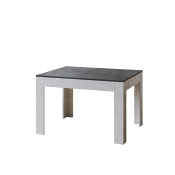 Table Bibi - Table extensible 90x120/180 cm Bibi Mix Spatolato Plateau Blanc - Piètement Spatolato Anthracite