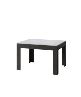 Table Bibi - Table extensible 90x120/180 cm Bibi Mix Spatolato Plateau Blanc - Piètement Spatolato Anthracite