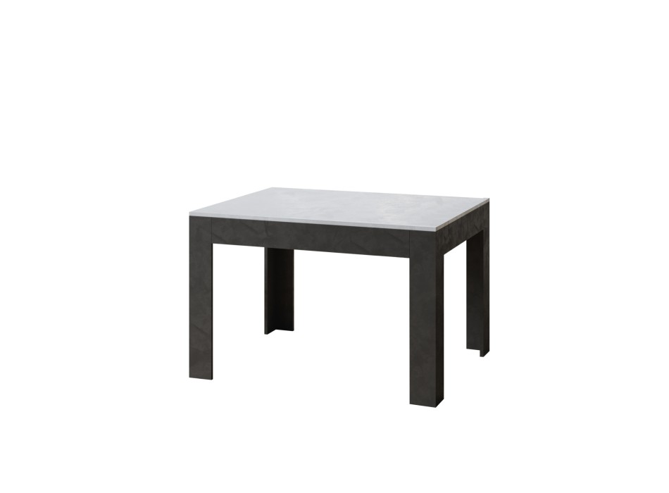 Table Bibi - Table extensible 90x120/180 cm Bibi Mix Spatolato Plateau Blanc - Piètement Spatolato Anthracite