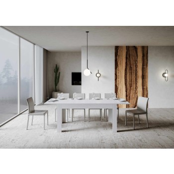 Table Bibi - Table extensible 90x160/220 cm Bibi Spatolato Blanc