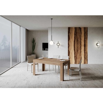 Table Bibi - Table extensible 90x160/220 cm Bibi Spatolato Blanc