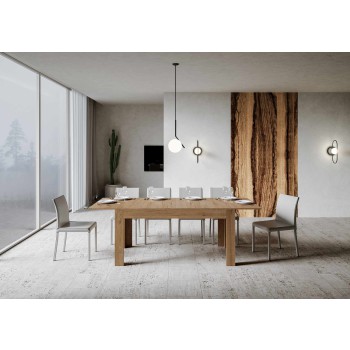 Table Bibi - Table extensible 90x160/220 cm Bibi Spatolato Blanc