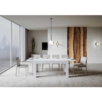 Table Bibi - Table extensible 90x160/220 cm Bibi Spatolato Blanc