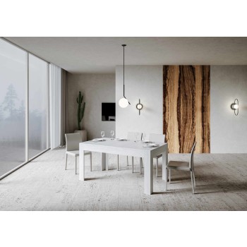 Table Bibi - Table extensible 90x160/220 cm Bibi Spatolato Blanc