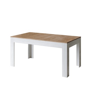 Table Bibi - Table extensible 90x160/220 cm Bibi Mix Spatolato Plateau Blanc - Piètement Spatolato Anthracite