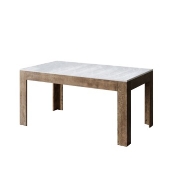 Table Bibi - Table extensible 90x160/220 cm Bibi Mix Spatolato Plateau Blanc - Piètement Spatolato Anthracite