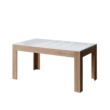 Table Bibi - Table extensible 90x160/220 cm Bibi Mix Spatolato Plateau Blanc - Piètement Spatolato Anthracite