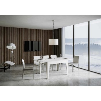 Table Cico - Table extensible 90x120/180 cm Cico Blanc Spatolato