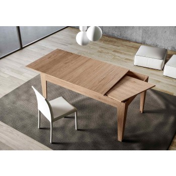 Table Cico - Table extensible 90x120/180 cm Cico Blanc Spatolato