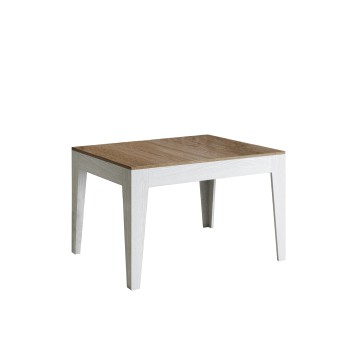 Table Cico - Table extensible 90x120/180 cm Cico Mix Spatulé Plateau Blanc - Piètement Spatulé Anthracite