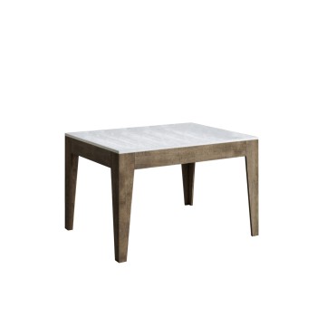 Table Cico - Table extensible 90x120/180 cm Cico Mix Spatulé Plateau Blanc - Piètement Spatulé Anthracite