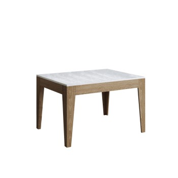 Table Cico - Table extensible 90x120/180 cm Cico Mix Spatulé Plateau Blanc - Piètement Spatulé Anthracite