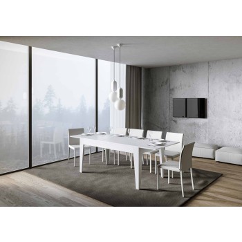 Table Cico - Table extensible 90x160/220 cm Cico Spatulé Blanc