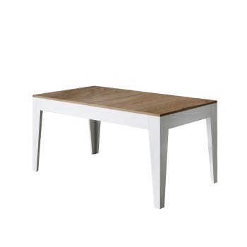 Table Cico - Table extensible 90x160/220 cm Cico Mix Spatulé Plateau Blanc - Piètement Spatulé Anthracite