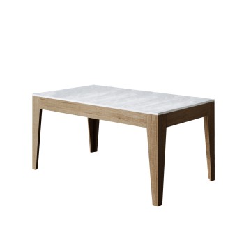 Table Cico - Table extensible 90x160/220 cm Cico Mix Spatulé Plateau Blanc - Piètement Spatulé Anthracite