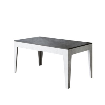 Table Cico - Table extensible 90x160/220 cm Cico Mix Spatulé Plateau Blanc - Piètement Spatulé Anthracite