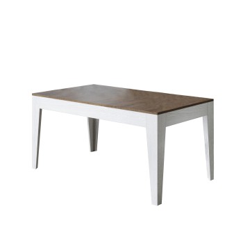 Table Cico - Table extensible 90x160/220 cm Cico Mix Spatulé Plateau Blanc - Piètement Spatulé Anthracite