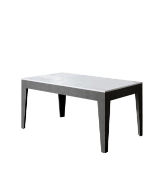 Table Cico - Table extensible 90x160/220 cm Cico Mix Spatulé Plateau Blanc - Piètement Spatulé Anthracite