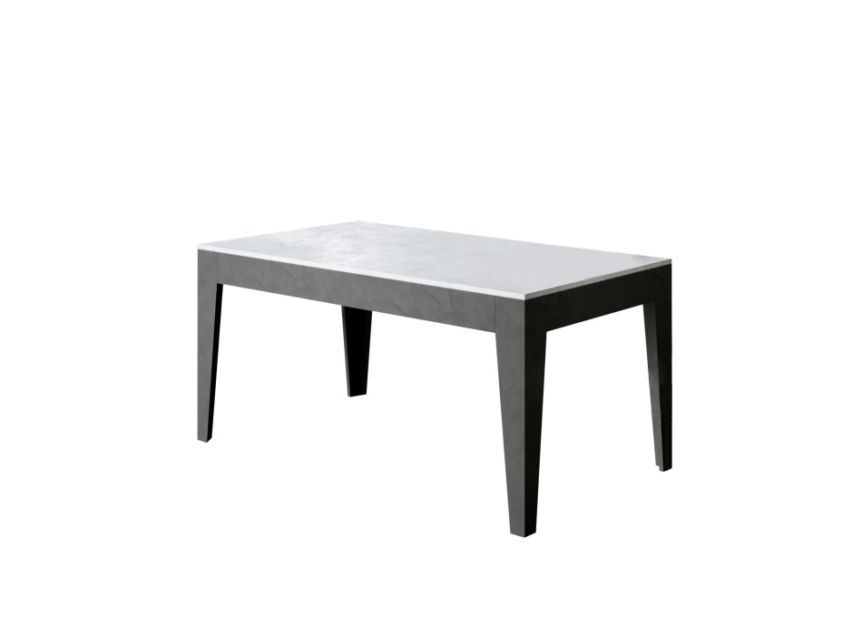 Table Cico - Table extensible 90x160/220 cm Cico Mix Spatulé Plateau Blanc - Piètement Spatulé Anthracite