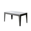 Table extensible 90x160/220 cm Cico Mix Spatolato Plateau Blanc - Piètement Spatolato Anthracite