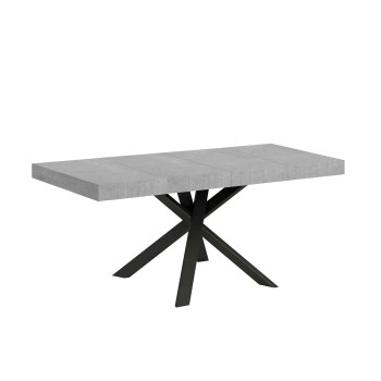 Table Clerk Premium - Table extensible 90x90/194 cm Plateau Clerk Premium Frêne Blanc - Pieds Anthracite