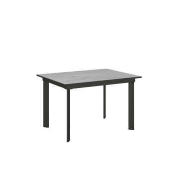 Table Cumar - Table extensible 90x120/180 cm Cumar Frêne Blanc structure Anthracite