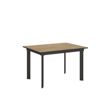 Table Cumar - Table extensible 90x120/180 cm Cumar Frêne Blanc structure Anthracite