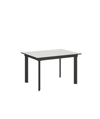 Table Cumar - Table extensible 90x120/180 cm Cumar Frêne Blanc structure Anthracite