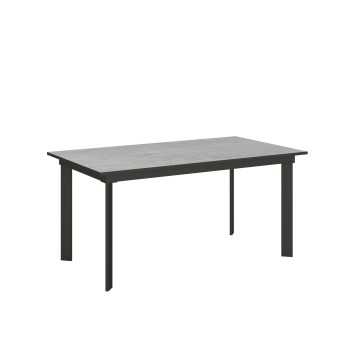 Table Cumar - Table extensible 90x160/220 cm Cumar Frêne Blanc structure Anthracite