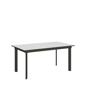 Table Cumar - Table extensible 90x160/220 cm Cumar Frêne Blanc structure Anthracite