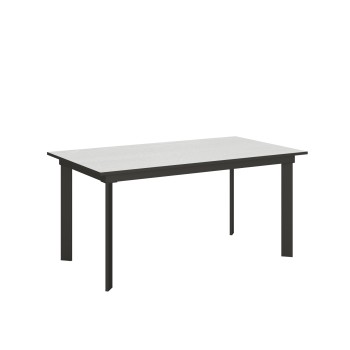 Table Cumar - Table extensible 90x160/220 cm Cumar Frêne Blanc structure Anthracite