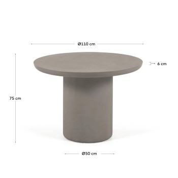 Table d'extérieur ronde Taimi en béton