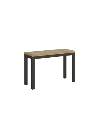 Table Double Everyday - Table ouvrante 120/200x45/90 cm Everyday Double Chêne Nature Structure Anthracite