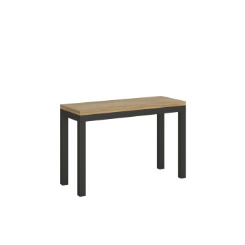 Table Double Everyday - Table ouvrante 120/200x45/90 cm Everyday Double Chêne Nature Structure Anthracite