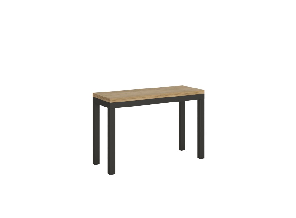 Table Double Everyday - Table ouvrante 120/200x45/90 cm Everyday Double Chêne Nature Structure Anthracite