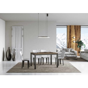 Table Everyday Evolution - Table extensible 90x120/224 cm Everyday Evolution Frêne Blanc Structure Anthracite