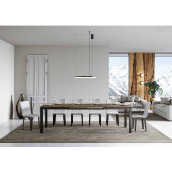 Table Everyday Evolution - Table extensible 90x120/224 cm Everyday Evolution Frêne Blanc Structure Anthracite