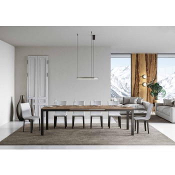 Table Everyday Evolution - Table extensible 90x120/224 cm Everyday Evolution Frêne Blanc Structure Anthracite