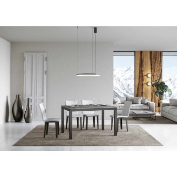 Table Everyday Evolution - Table extensible 90x120/224 cm Everyday Evolution Frêne Blanc Structure Anthracite