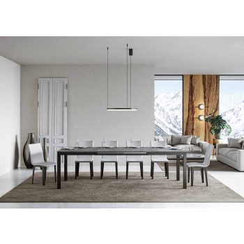 Table Everyday Evolution - Table extensible 90x120/380 cm Everyday Evolution Frêne Blanc Structure Anthracite