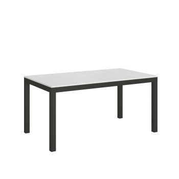 Table Everyday Evolution - Table extensible 90x160/264 cm Everyday Evolution Frêne Blanc Structure Anthracite