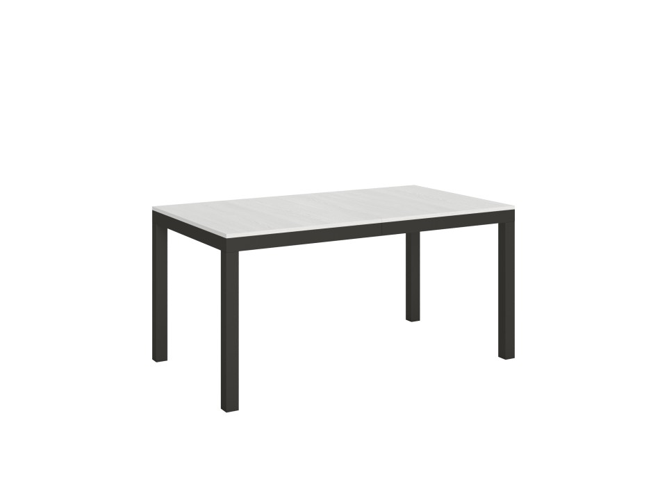 Table Everyday Evolution - Table extensible 90x160/264 cm Everyday Evolution Frêne Blanc Structure Anthracite