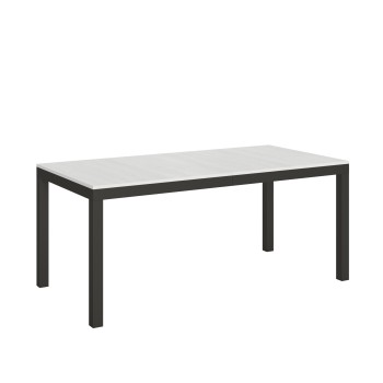 Table Everyday Evolution - Table extensible 90x180/284 cm Everyday Evolution Frêne Blanc Structure Anthracite