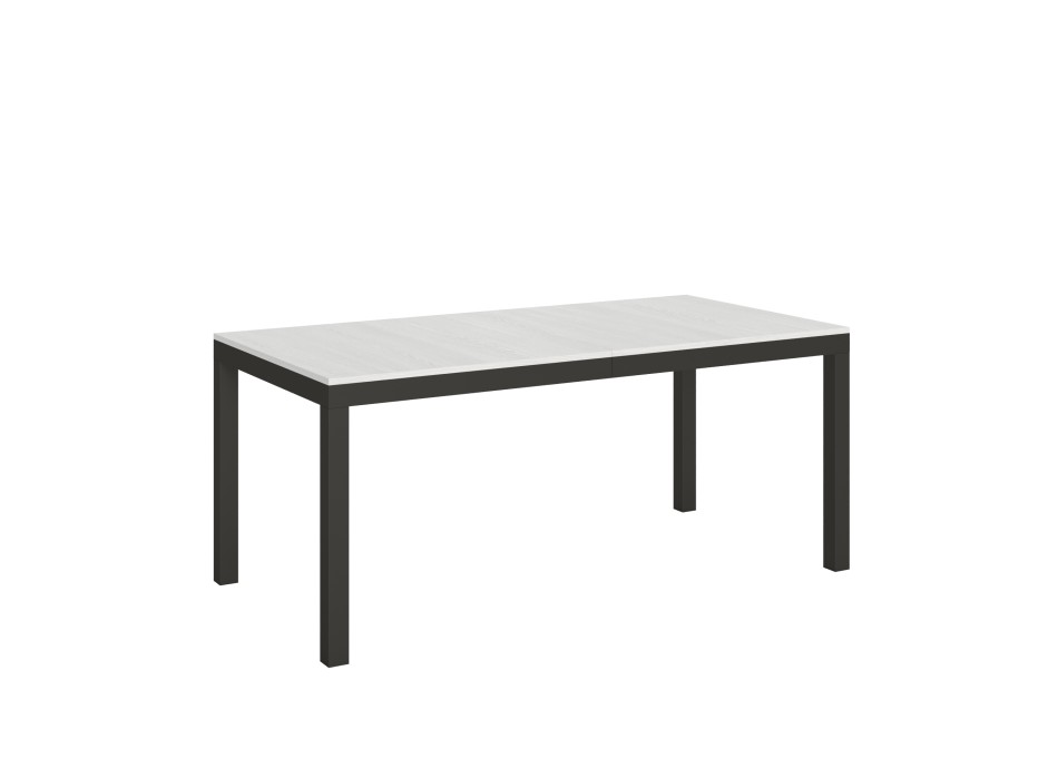 Table Everyday Evolution - Table extensible 90x180/284 cm Everyday Evolution Frêne Blanc Structure Anthracite