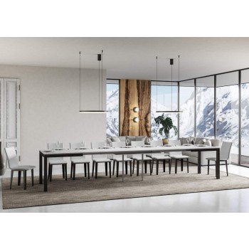 Table Everyday Evolution - Table extensible 90x180/440 cm Everyday Evolution Frêne Blanc Structure Anthracite