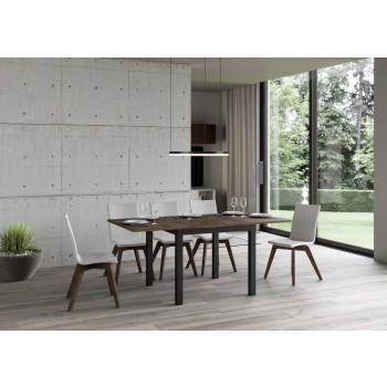 Table Everyday Libra Anthracite - Table ouvrante 90x90/180 cm Everyday Libra Chêne Nature Structure Anthracite