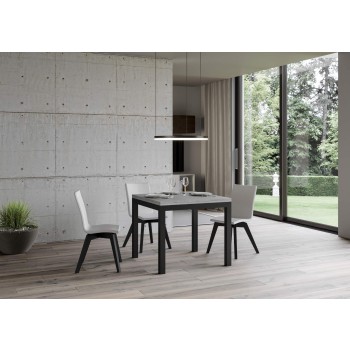 Table Everyday Libra Anthracite - Table ouvrante 90x90/180 cm Everyday Libra Chêne Nature Structure Anthracite