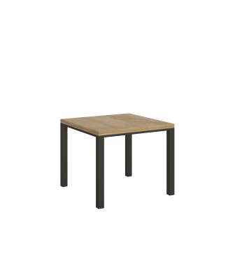 Table Everyday Libra Anthracite - Table ouvrante 90x90/180 cm Everyday Libra Chêne Nature Structure Anthracite