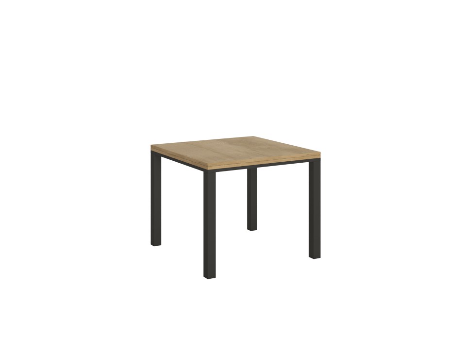 Table Everyday Libra Anthracite - Table ouvrante 90x90/180 cm Everyday Libra Chêne Nature Structure Anthracite